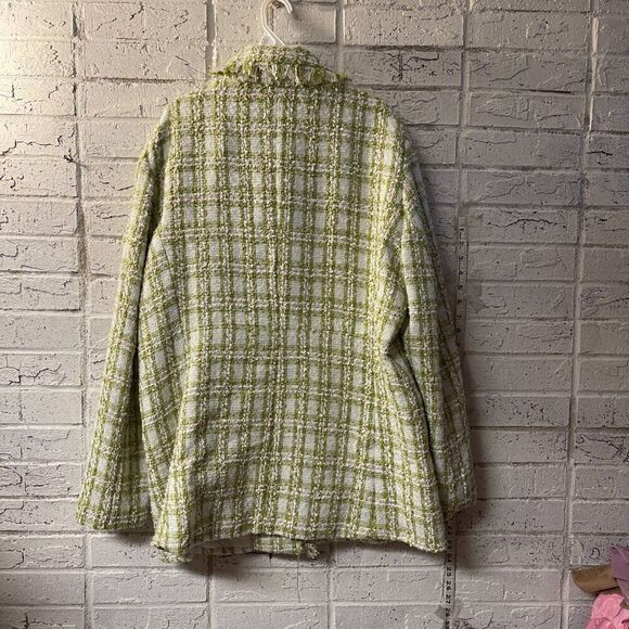 NWT Single Thread Lime Green White Tweed Jacket size Large - Picture 9 of 13